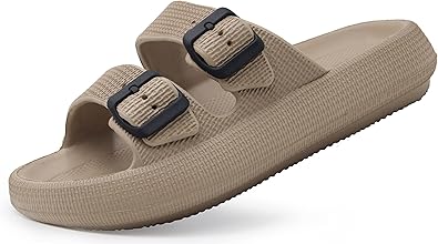 Lissy Sandals for Women and Men - Pillow Slippers - Double Buckle Adjustable Slides - EVA Flat Sandals
