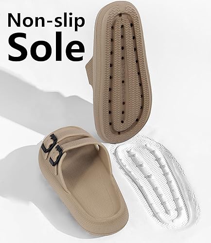 Lissy Sandals for Women and Men - Pillow Slippers - Double Buckle Adjustable Slides - EVA Flat Sandals
