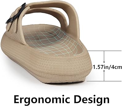 Lissy Sandals for Women and Men - Pillow Slippers - Double Buckle Adjustable Slides - EVA Flat Sandals